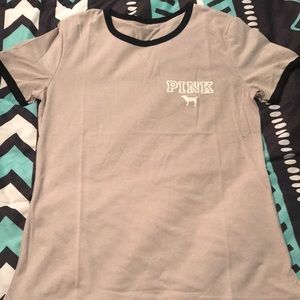Gray PINK top with White PINK logo